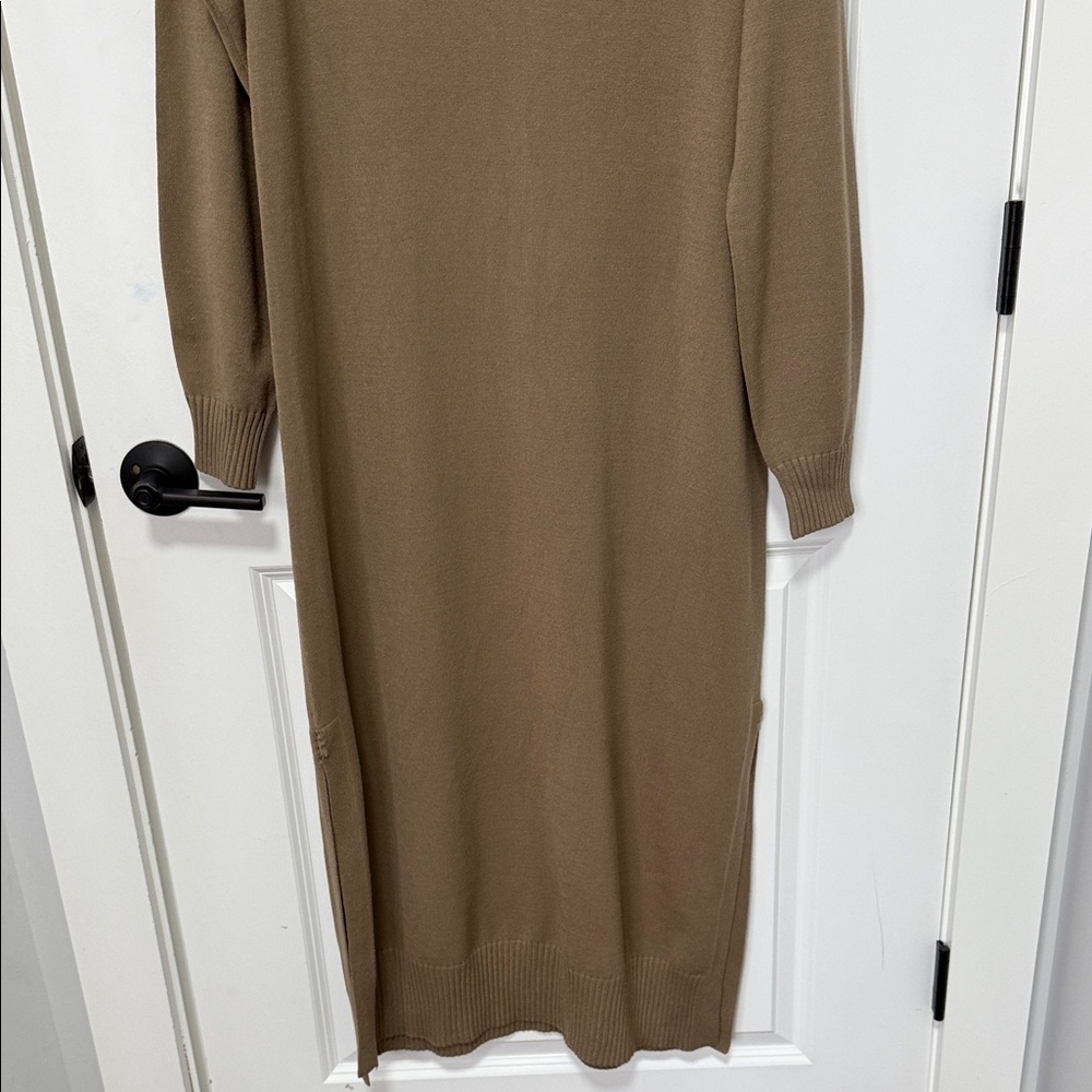 Splendid Cella Janeblog Long Sleeve Tan Midi Sweater Dress size Large - Picture 5 of 8